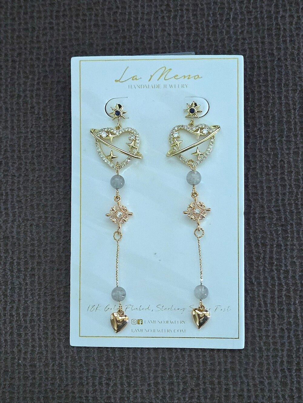 La Meno Saturn🪐 Heart❤ Cascading Earrings